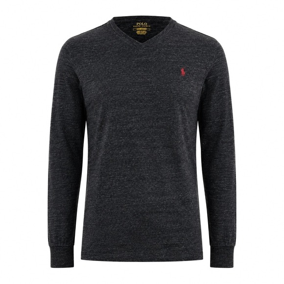 Polo Ralph Lauren Other - Polo Ralph Lauren Long Sleeve T-Shirt Mens Charcoal Large V-Neck Heathered Pony